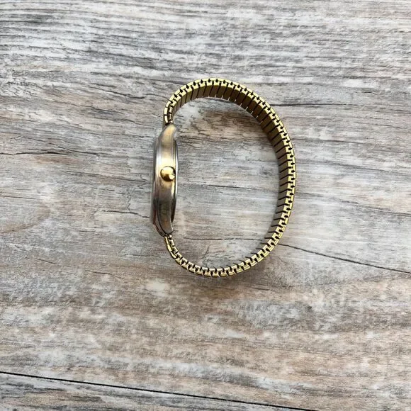 Carriage Gold Stretch Watch White Dial Arabic Numerals Classic Vintage Antique - Picture 9 of 9